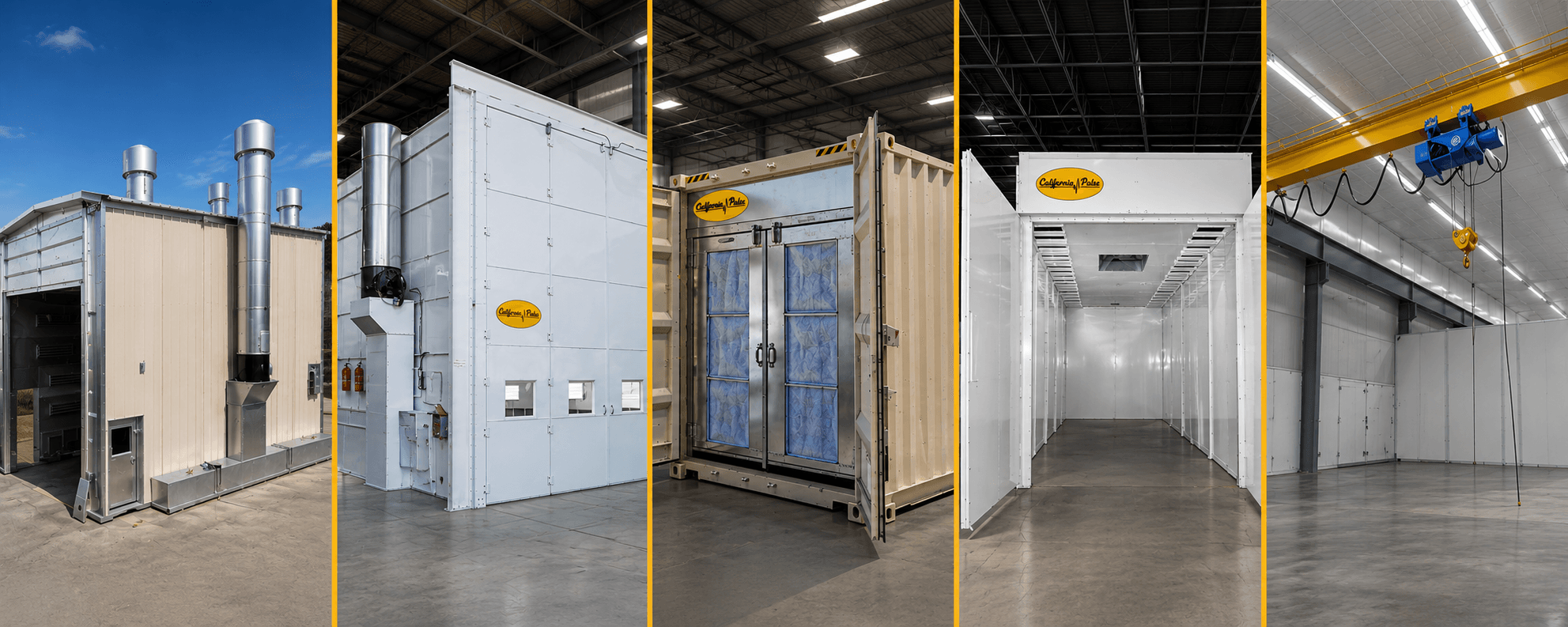 California Pulse outdoor, indoor, container, and drive-through spray booths