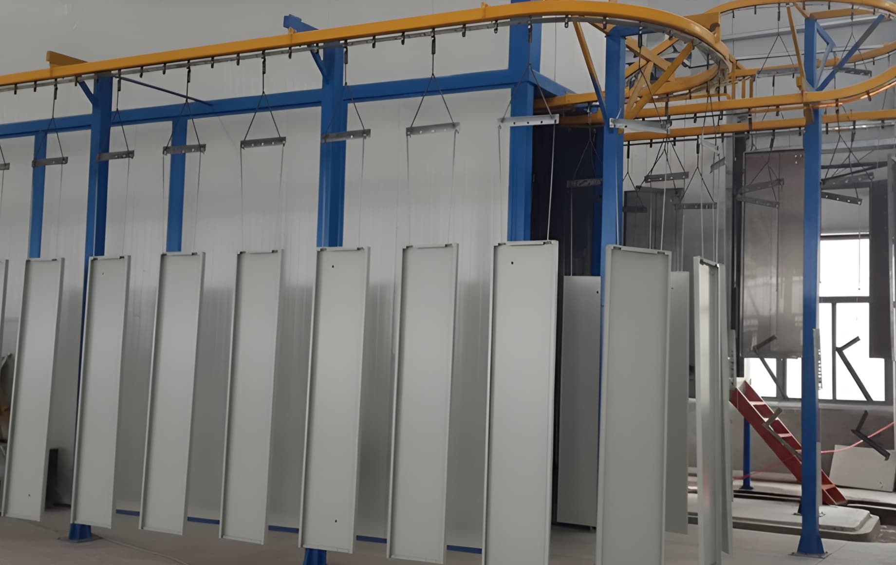 A conveyorized finishing line
