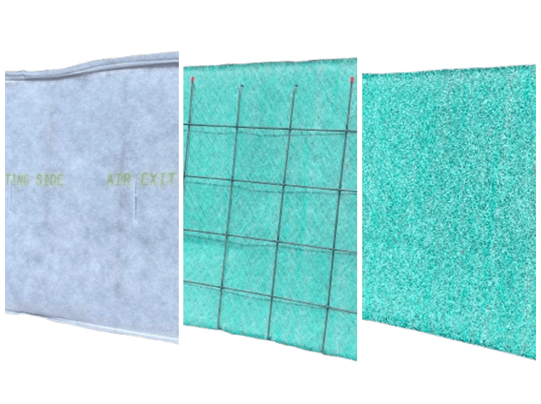 Spray booth intake and exhaust filter media