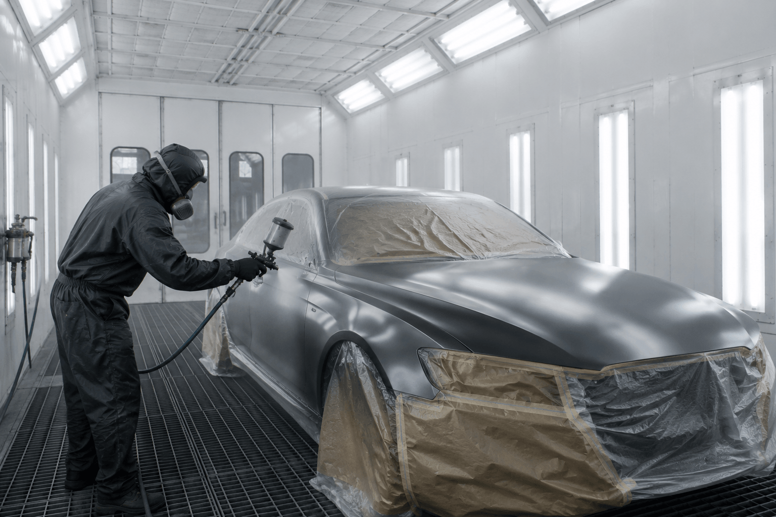 Automotive paint booth and finishing system