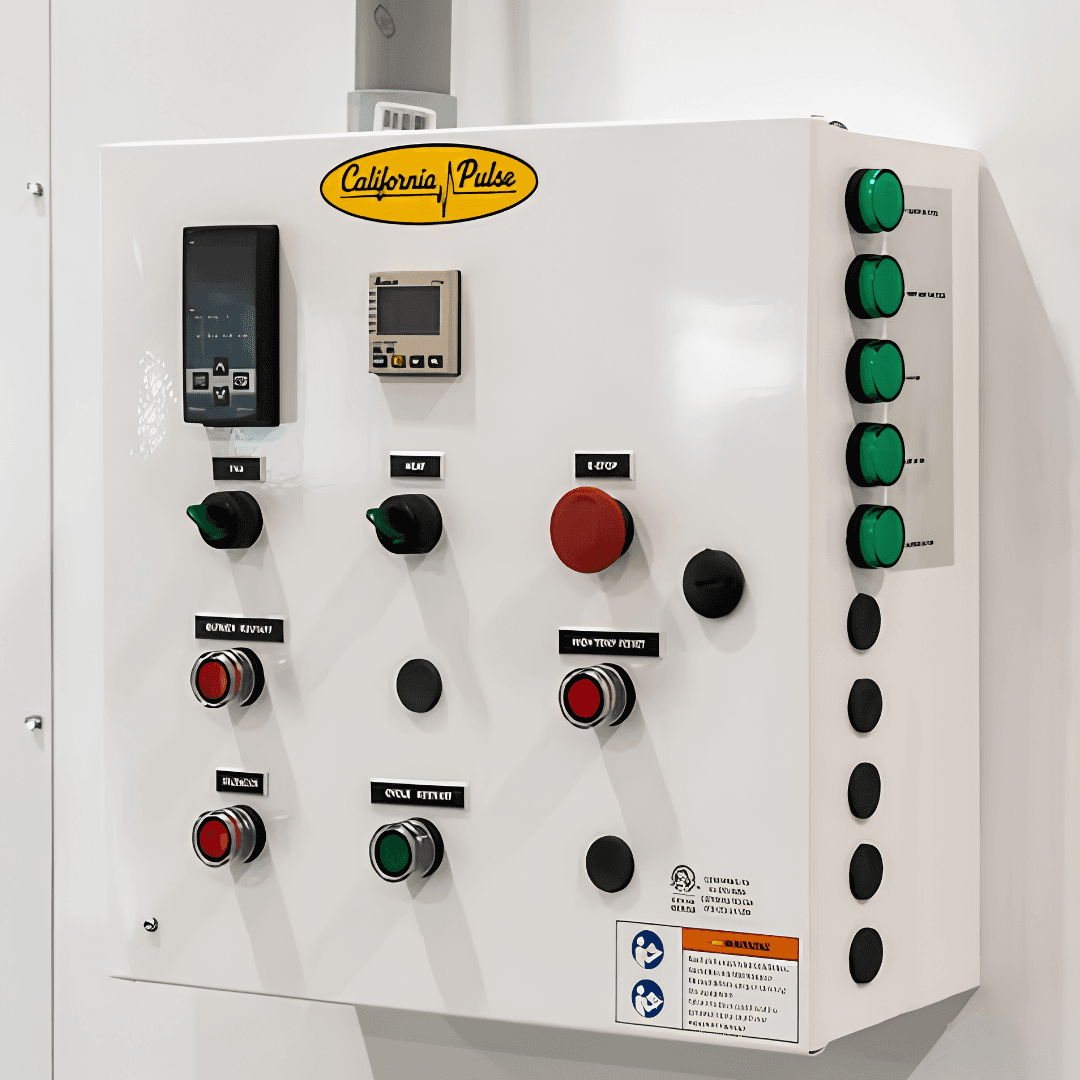 A California Pulse control panel with mode selection and temperature control