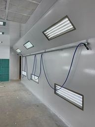 Modified Downdraft spray booth with LED lighting.